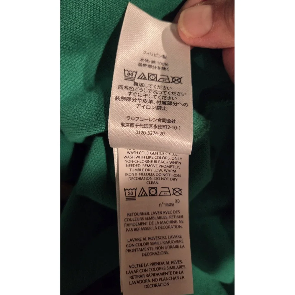 NWT Polo Ralph Lauren Men's M Classic-Fit Peace Climb Love Green Polo Shirt Embr